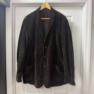 Vintage Land’s End wide-wale brown 100% cotton corduroy blazer size 42 Regular